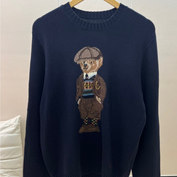 Polo Ralph Lauren Navy Sweater with Bear Design - Picture 1 of 9